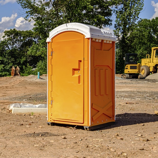 how often are the portable restrooms cleaned and serviced during a rental period in Dundas